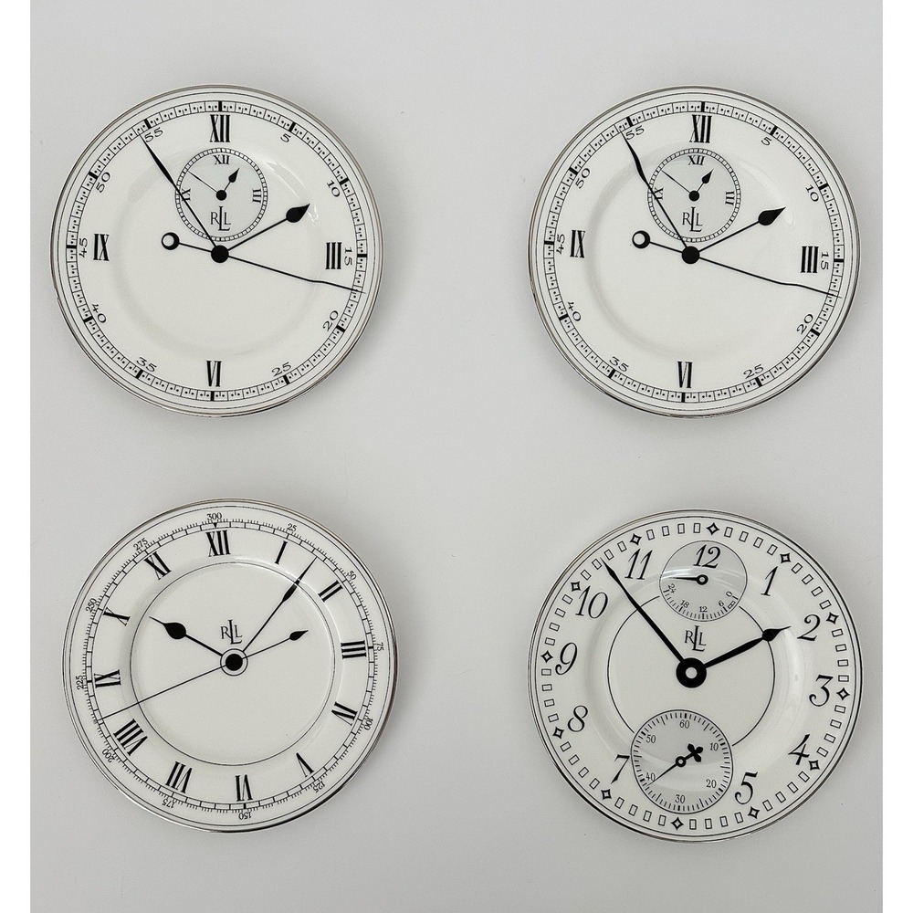 VINTAGE RALPH LAUREN CHAIN BRACELET CLOCK FACE PLATES SET OF 4